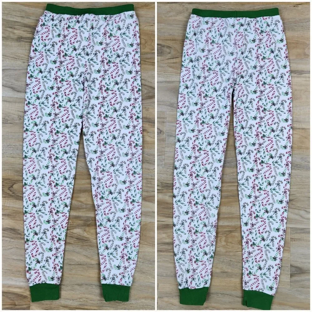 🔥Sleepyheads Green & White Candy Cane Pajama Set Youth 12